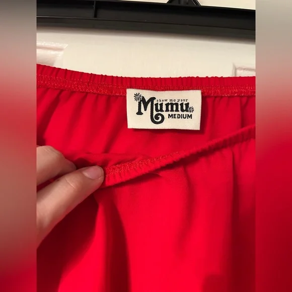 Show Me Your Mumu Banjo Pom Pom Crop Top Red Bonfire Crisp Size Medium - Picture 5 of 6
